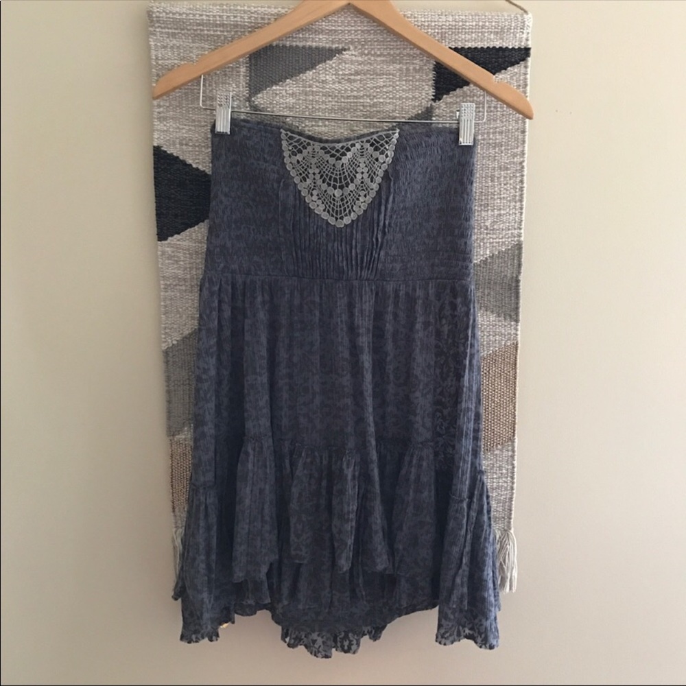 Free People raw hemmed strapless top, medium